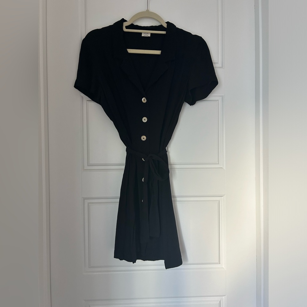 Wilfred black button down mini dress, sz S